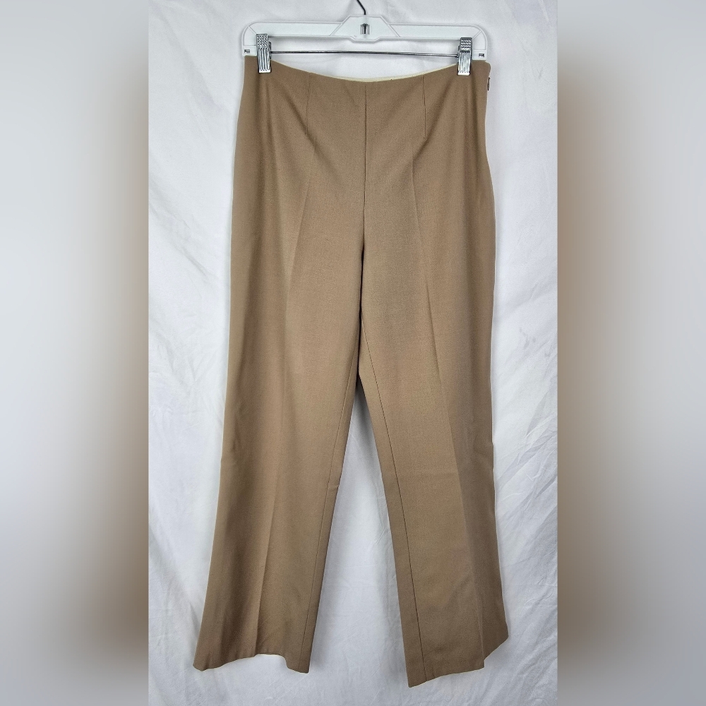 Ralph Lauren Black Label Wool Blend Beige Minimalist Designer Career Pants sz 8